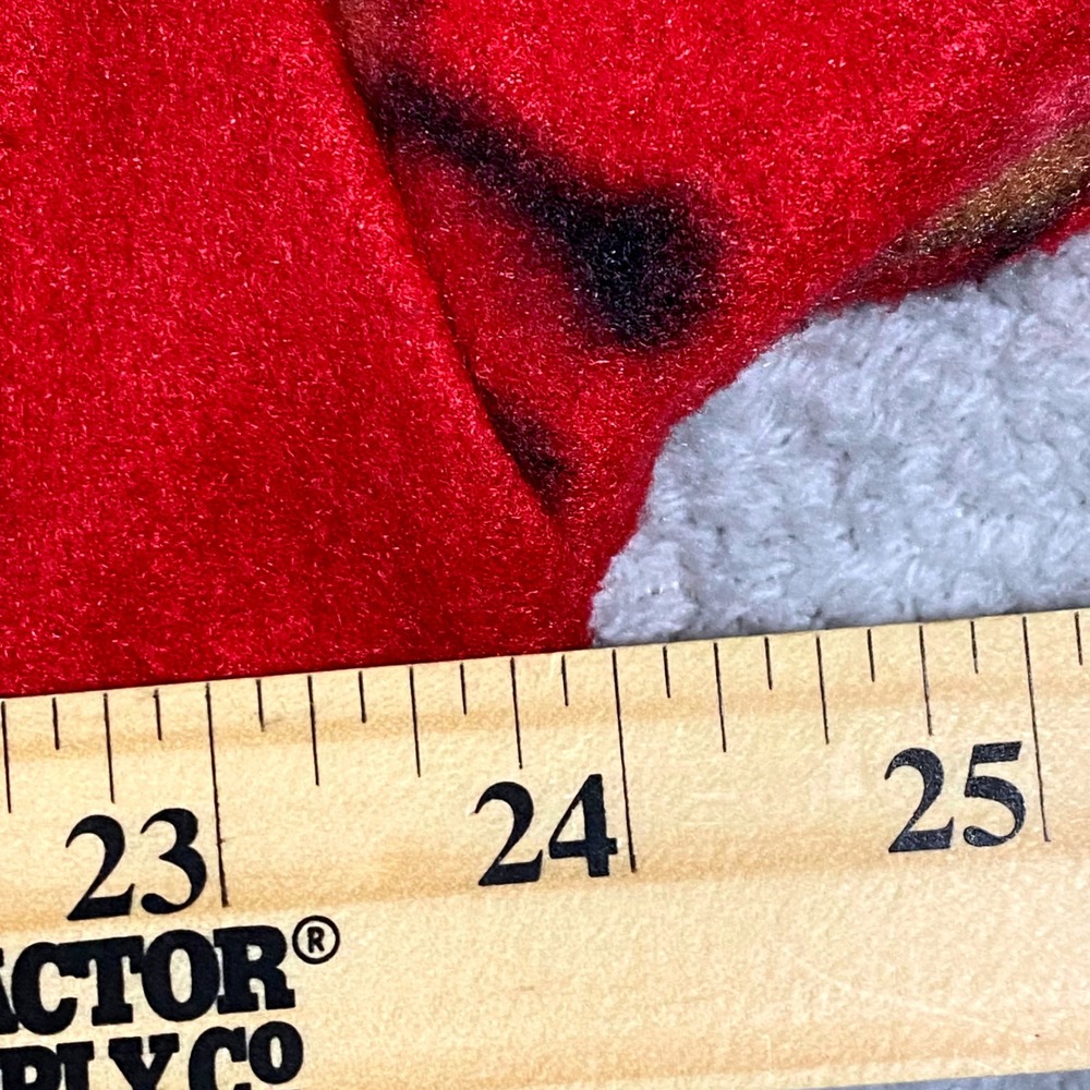 Handmade Reindeer Snowflake Fleece Top Women XL Red Holiday V-Neck Pullover - Picture 9 of 13